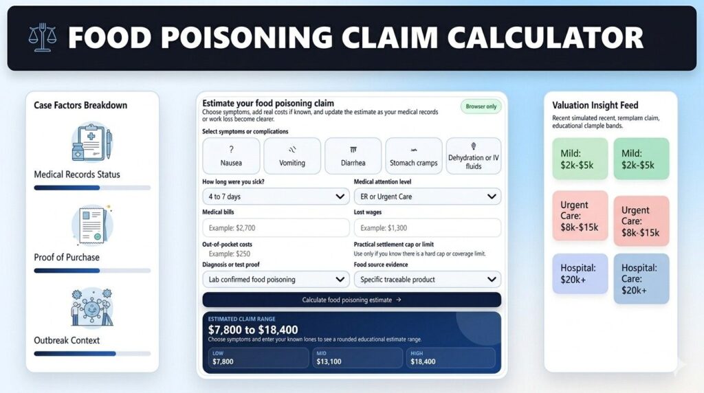 Food Poisoning Claim Calculator