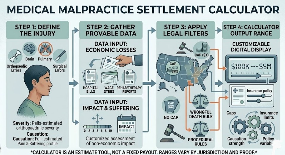 Medical malpractice settlement calculator